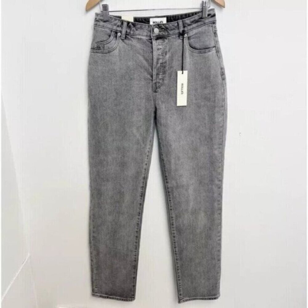 Rolla’s CLASSIC STRAIGHT COMFORT GREYSTONE 6969-BLEACHED BLACK Jeans Sz 28 NWT